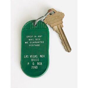 Vintage The Mint Las Vegas Hotel & Casino Room Key & Fob #1718 Nevada USA Green